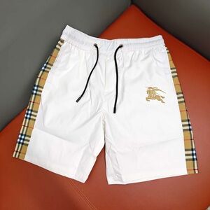 Burberry White Shorts with Signature Plaid